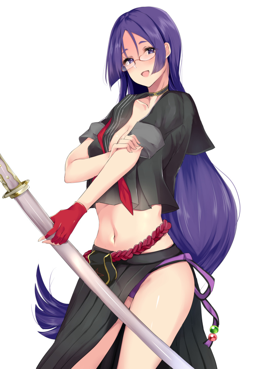 1girl, ashino, bikini, black_serafuku, black_skirt, breasts, cleavage, cowboy_shot