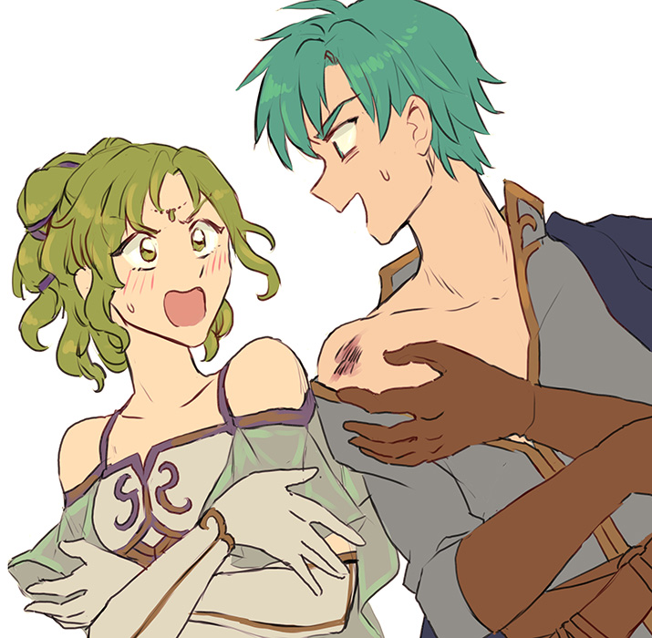 >:0, >:d, 1boy, 1girl, :0, :d, angry, aqua_eyes, aqua_hair, bare_shoulders, blush, breasts, brown_gloves, bruise, capelet, circlet, collarbone, couple, crossed_arms, curly_hair, dress, dutch_angle, elbow_gloves, embarrassed, ephraim, eye_contact, fire_emblem, fire_emblem:_seima_no_kouseki, formal, gloves, green_eyes, green_hair, grey_shirt, hetero, injury, jewelry, l'arachel, laughing, leaning, leaning_to_the_side, looking_at_another, matching_hair/eyes, naughty_face, neck, nintendo, noshima, off_shoulder, open_clothes, open_mouth, open_shirt, ponytail, prince, princess, shirt, short_hair, shouting, shy, side-by-side, simple_background, small_breasts, smile, surprised, sweatdrop, undressing, upper_body, white_background, white_dress, white_gloves