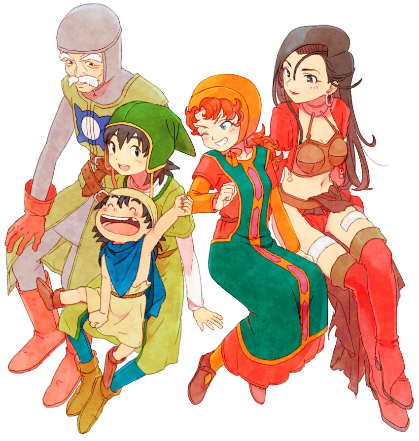aira_(dq7), blue_eyes, breasts, curly_hair, dragon_quest, dragon_quest_vii, dress, full_body