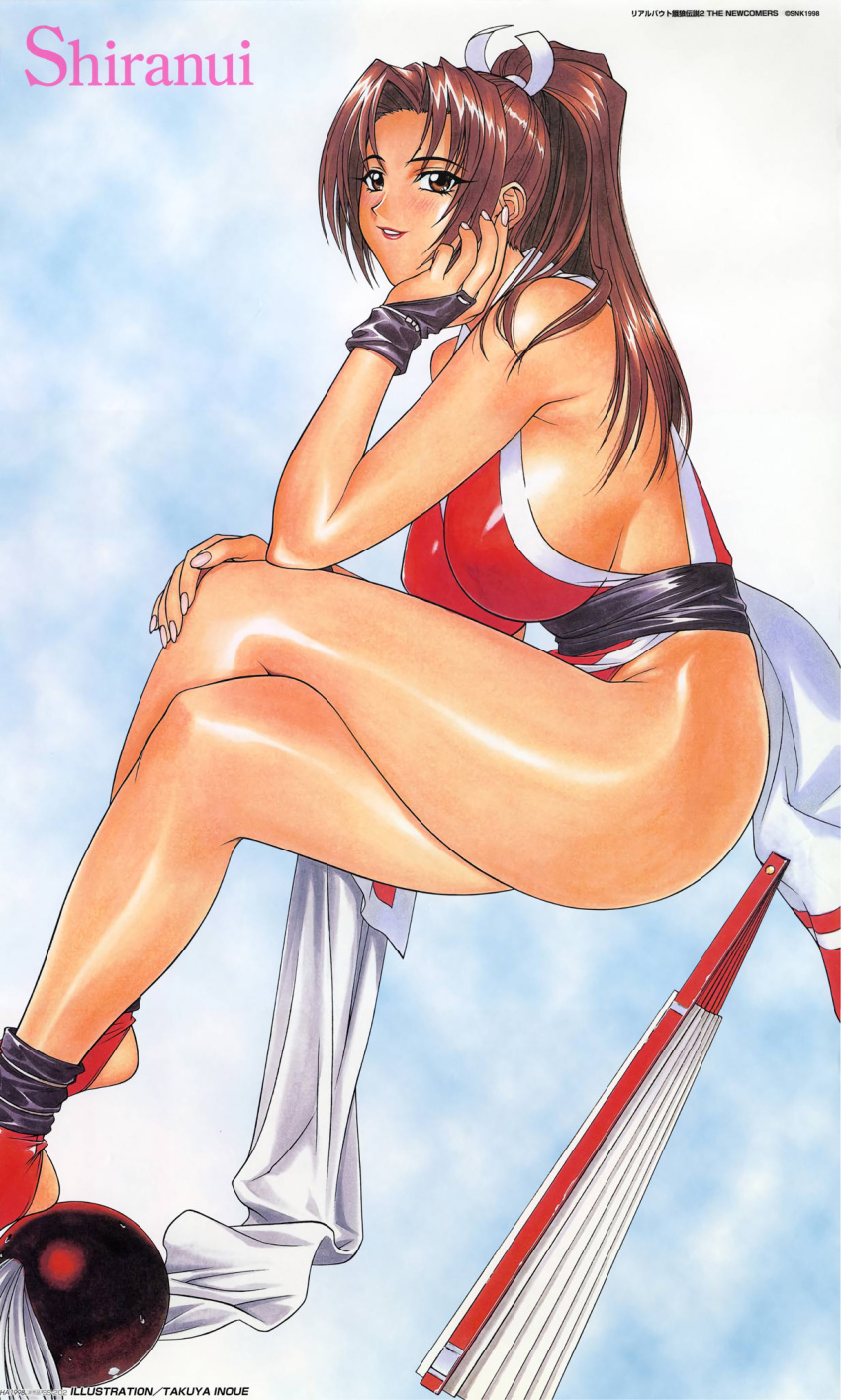 1998, 1girl, 90s, artist_name, breasts, brown_eyes, brown_hair, character_name