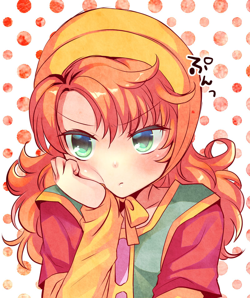 1girl, breasts, curly_hair, dragon_quest, dragon_quest_vii, dress, hat, hood
