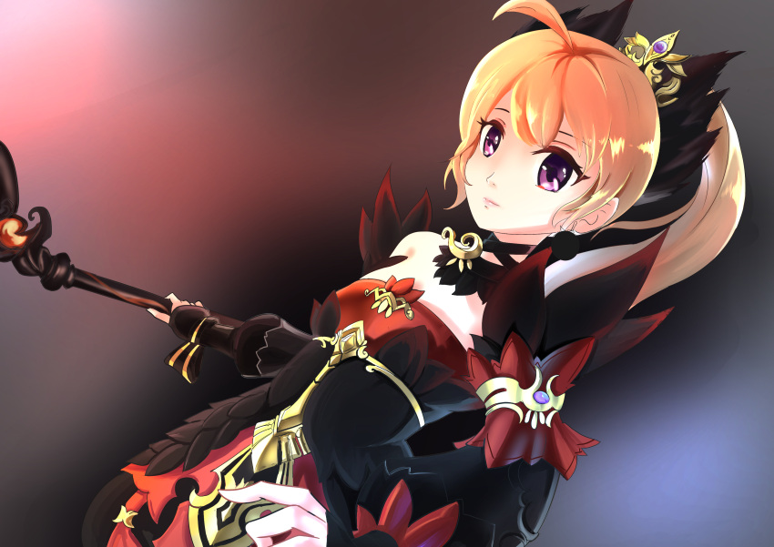 1girl, absurdres, blonde_hair, blush, character_request, closed_mouth, copyright_request, gan_(gameupnow)