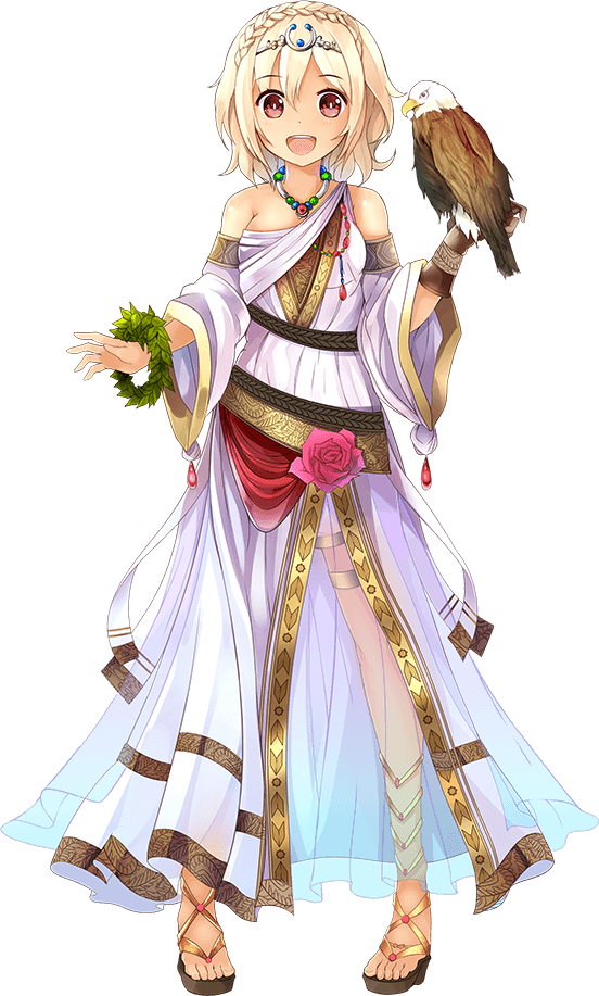 1girl, :d, bald_eagle, bare_shoulders, bird, blonde_hair, castel_del_monte_(oshiro_project), detached_sleeves