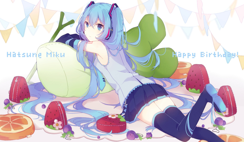1girl, bangs, black_boots, black_legwear, black_skirt, blue_eyes, blue_hair, boots