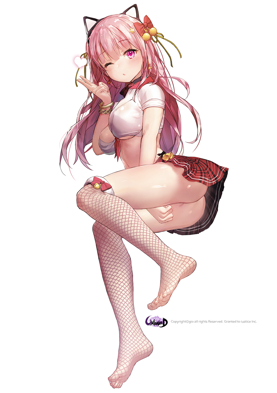 1girl, ;o, bangs, between_legs, blush, bow, bracelet, breasts