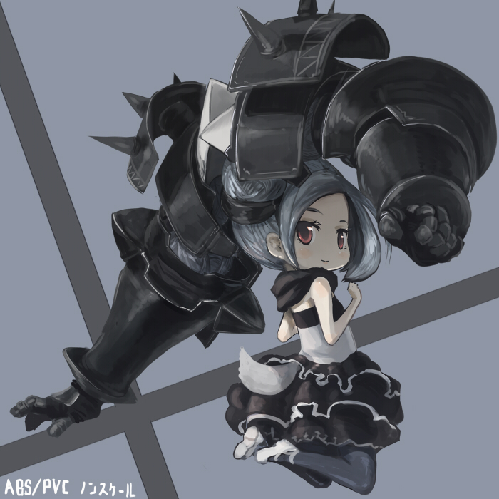 armored_twintails, chibi, face, gauntlets, hair_ornament, jitsu_hidari, jumping, original