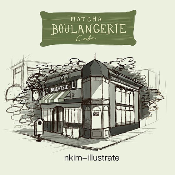 architecture, artist_name, bakery, french, greyscale, limited_palette, monochrome, nadia_kim