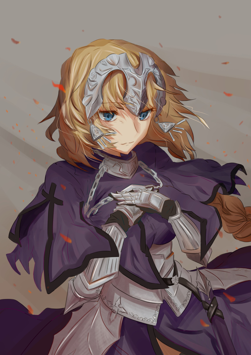 1girl, absurdres, armor, armored_dress, blonde_hair, blue_eyes, braid, ekitabu_hosii