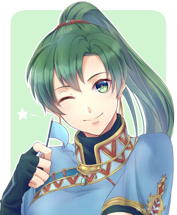 1girl, blush, dress, fire_emblem, fire_emblem:_rekka_no_ken, fire_emblem_heroes, green_eyes, green_hair