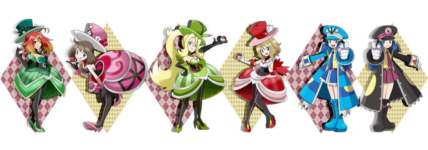 breasts, cosplay, haruka_(pokemon), hatsuru_826, highres, hikari_(pokemon), koruni_(pokemon), kudari_(pokemon)