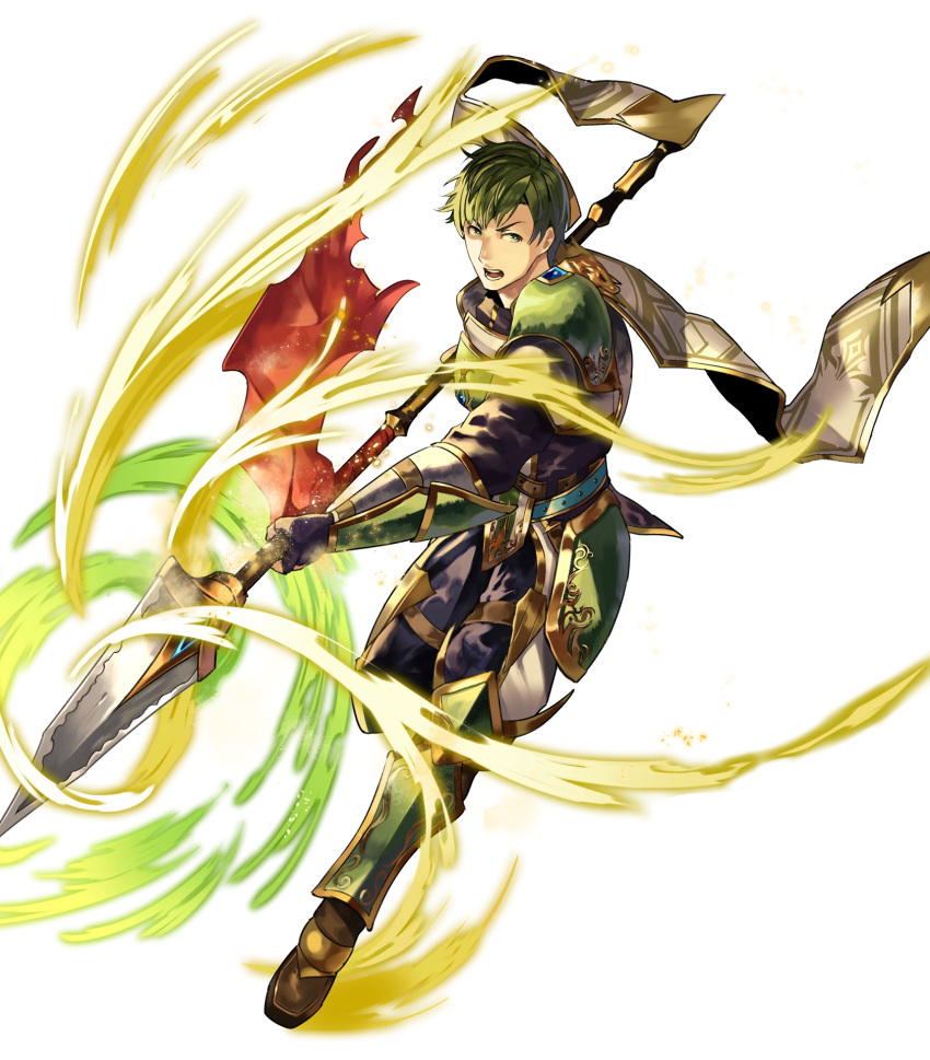 1boy, abel_(fire_emblem), armor, armored_boots, boots, fingerless_gloves, fire_emblem, fire_emblem:_mystery_of_the_emblem