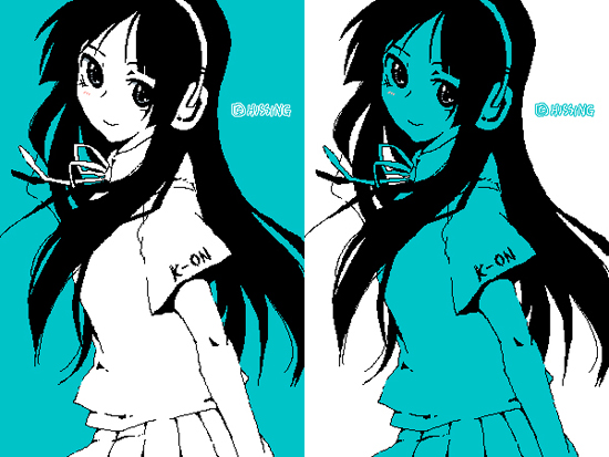akiyama_mio, bad_id, headphones, hissing, k-on!, long_hair, solo