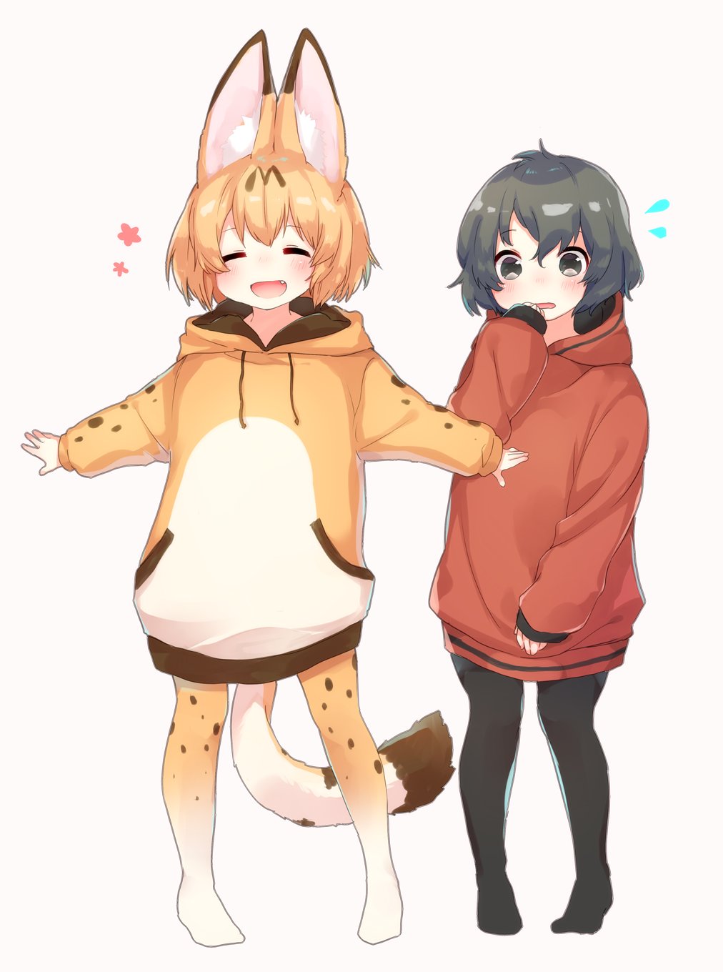 ^_^, animal_ears, animal_print, arare_mochiko, black_eyes, black_hair, blush, closed_eyes
