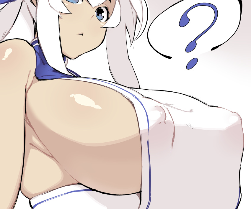 1girl, ?, absurdres, breasts, dark_skin, erect_nipples, glo-s-s, highres