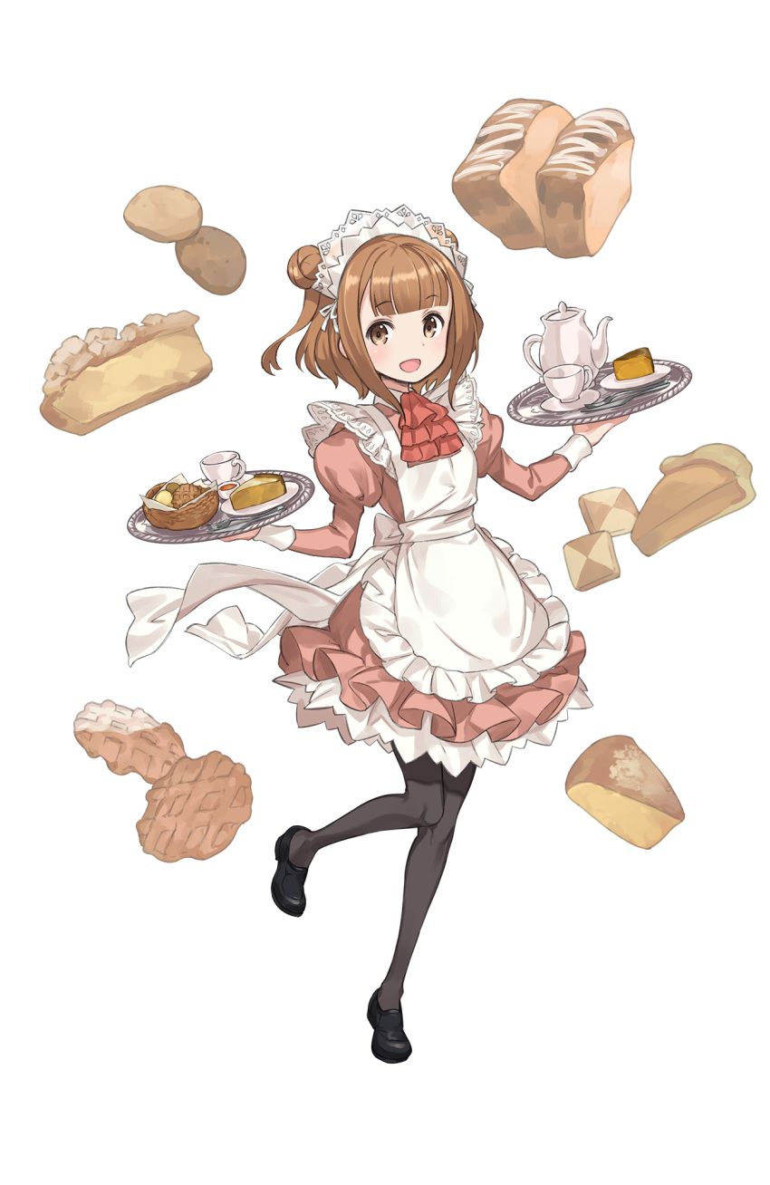1girl, :d, artist_request, bangs, beatrice_(princess_principal), black_legwear, black_shoes, blunt_bangs
