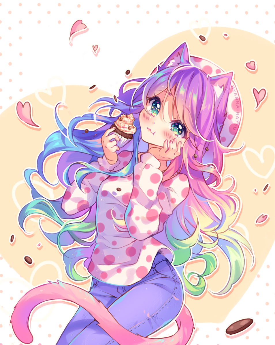 1girl, :t, animal_ears, artist_name, bangs, blush, borrowed_character, cat_ears
