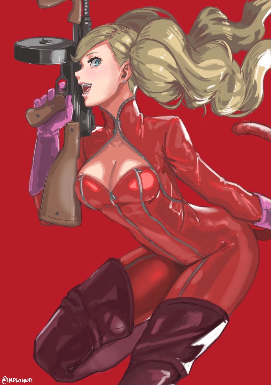 1girl, blonde_hair, blue_eyes, bodysuit, boots, breasts, cat_tail, cleavage