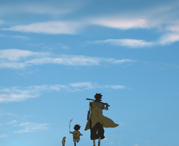 clouds, japanese_clothes, kotarou_(stranger), nanashi_(stranger), narita, sky, stranger_mukou_hadan, sword_of_the_stranger