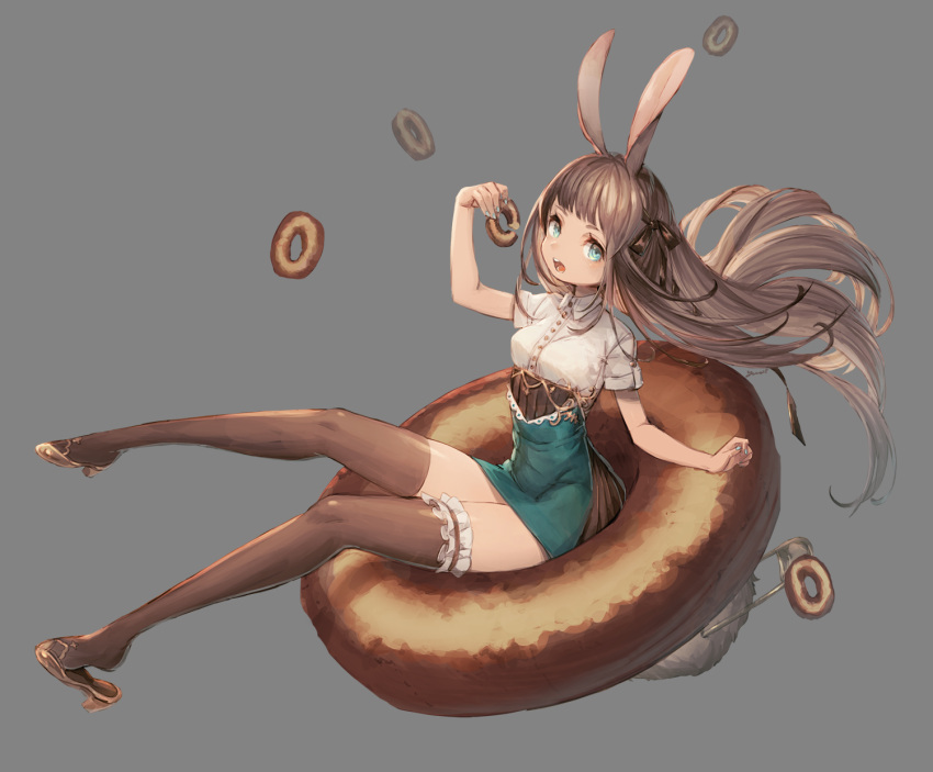 1girl, :o, animal_ears, bad_anatomy, blue_eyes, blue_nails, brown_hair, brown_legwear