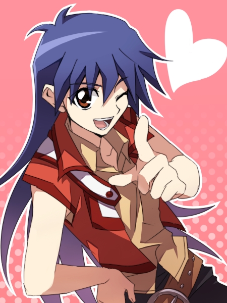 blair_flannigan, brown_eyes, long_hair, saotome_rei, school_uniform, wink, yu-gi-oh!, yugioh_gx