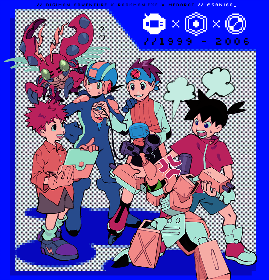 4boys, anger_vein, artist_name, computer, dated, digimon, digimon_adventure, english