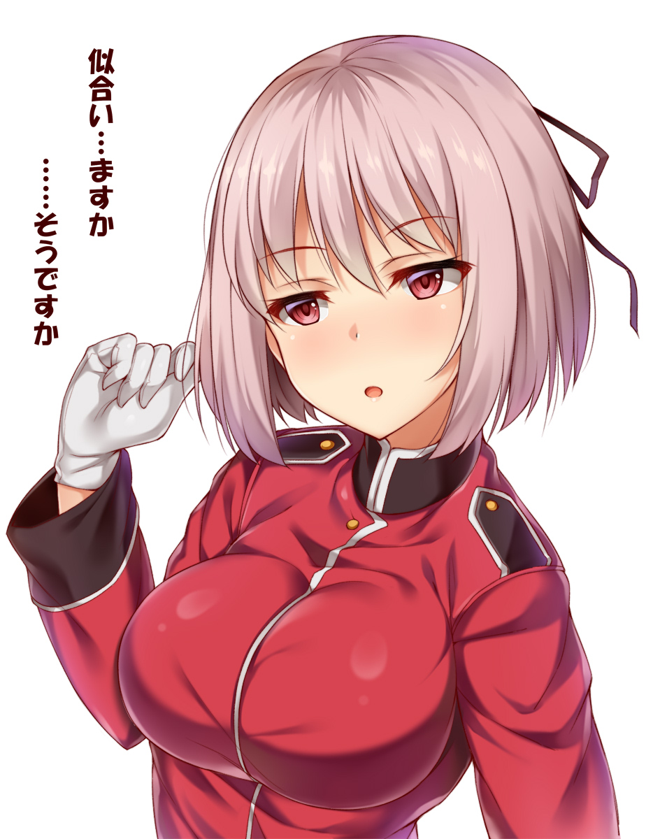 1girl, alternate_hair_length, alternate_hairstyle, blush, breasts, fate/grand_order, fate_(series), florence_nightingale_(fate/grand_order)