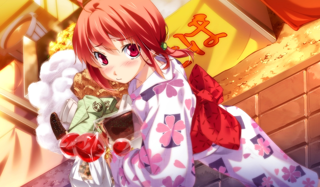 candy_apple, chocolate_banana, cotton_candy, festival, food, g_yuusuke, gyuusuke, hikari_shiomi