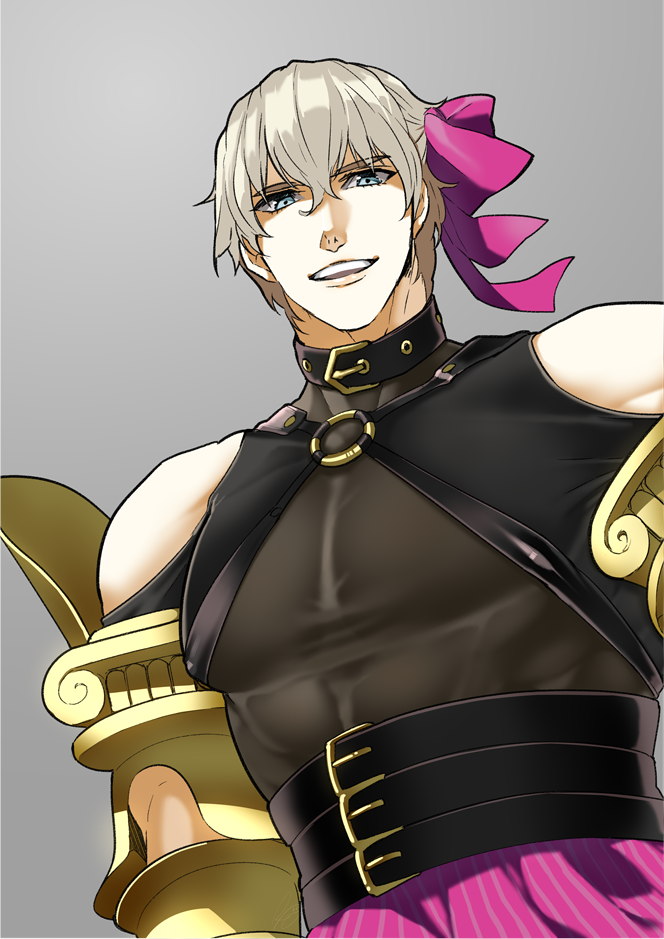 1boy, bare_shoulders, choker, collarbone, cosplay, crossdressinging, erect_nipples, fate/extra
