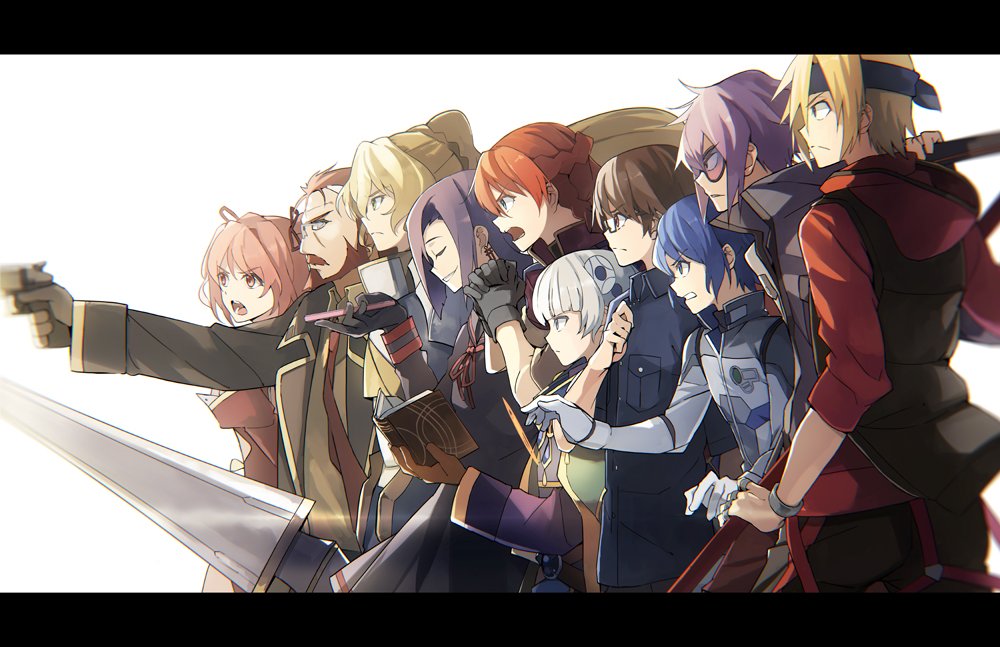 alisteria_february, beard, blitz_talker, blue_eyes, blush, chikujouin_magane, facial_hair, glasses