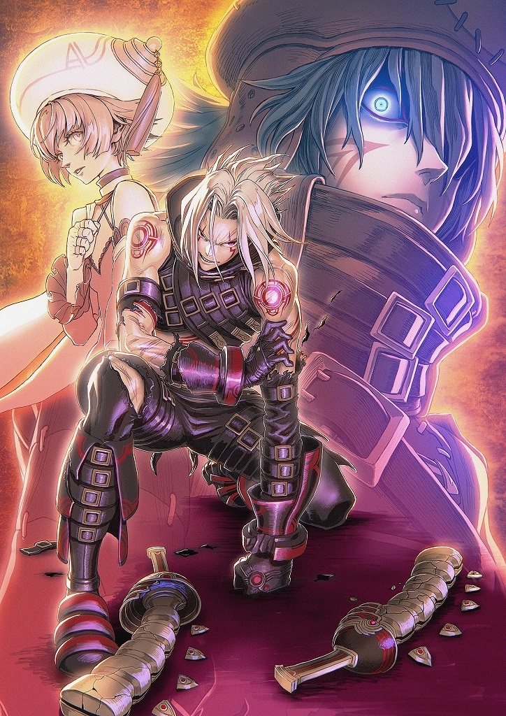 .hack//, .hack//g.u., .hack//g.u._last_recode, 1girl, 2boys, azure_kite, belt, blue_eyes