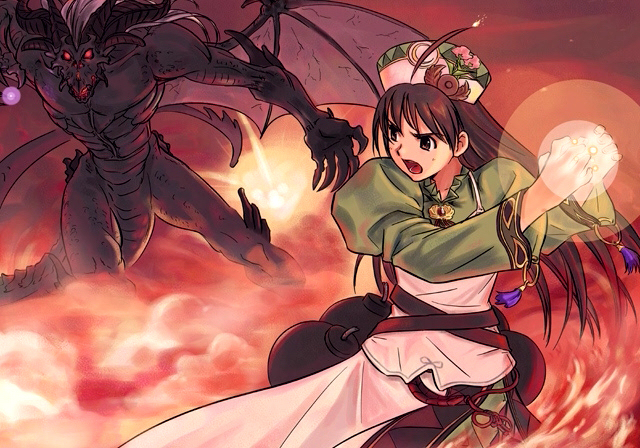 atelier, atelier_viorate_alchemist_of_gramnad_2, demon, dragon, gust, monster, red_eyes, viorate_platane