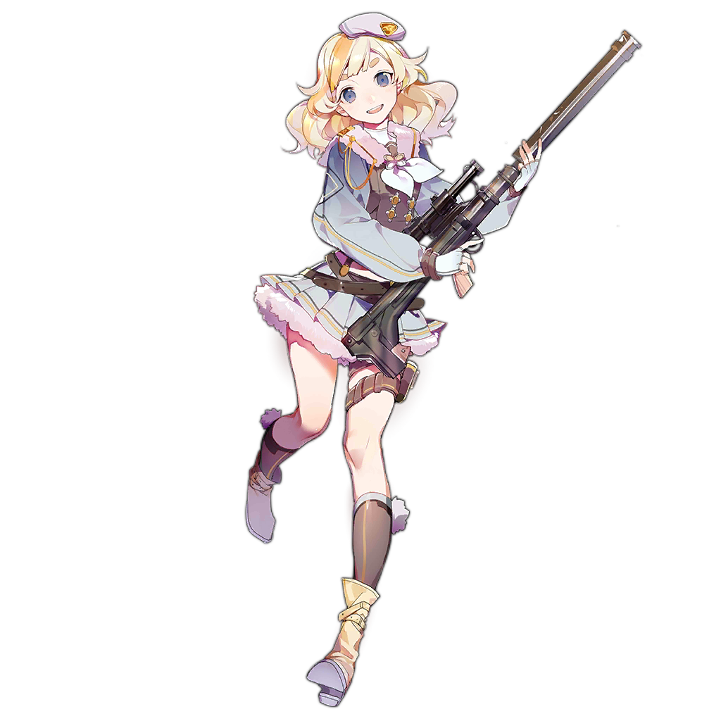 1girl, belt, beret, blonde_hair, blue_eyes, boots, fingerless_gloves, girls_frontline