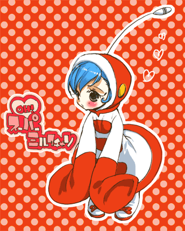antenna, bad_id, blue_eyes, blue_hair, long_sleeves, lowres, milk-chan, mitsubachi_koucha, super_milk-chan