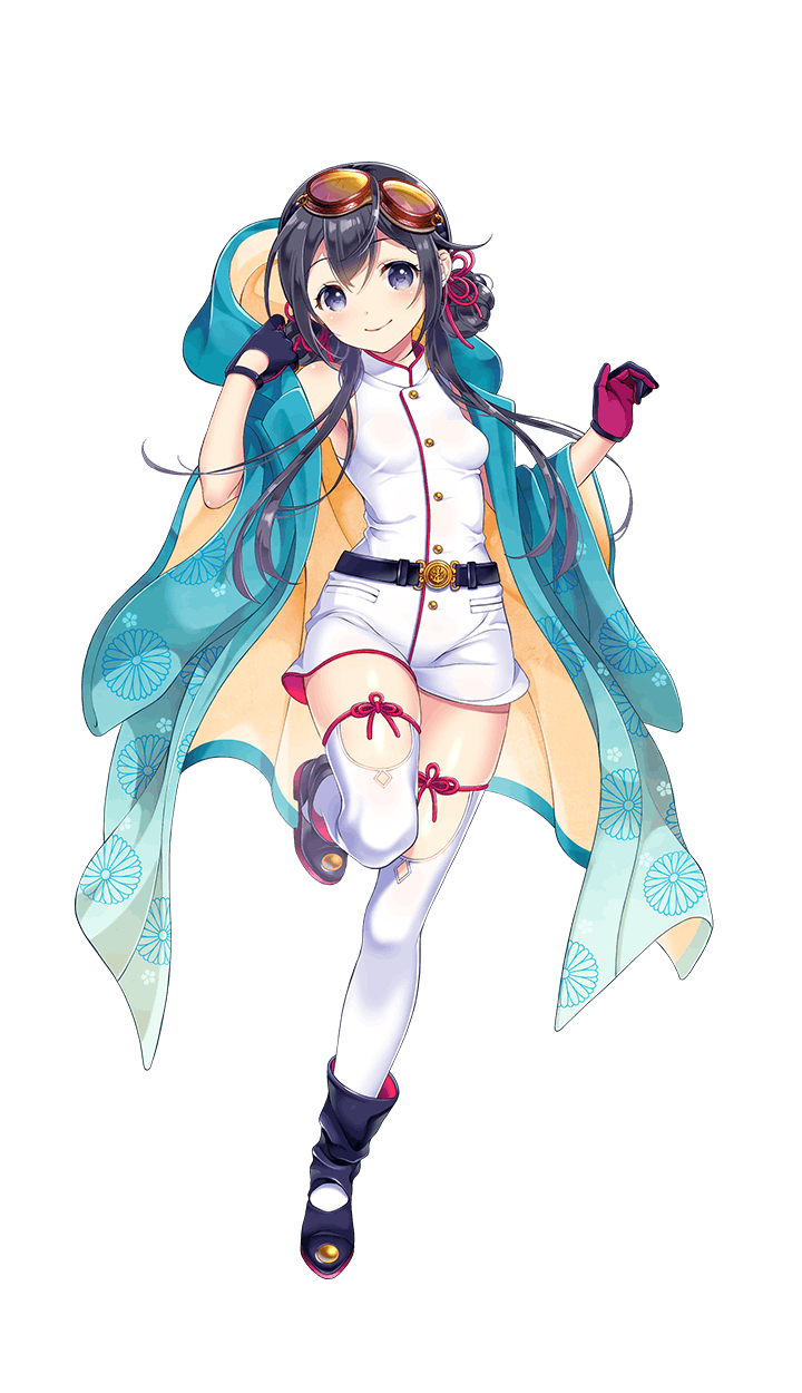 1girl, armpits, black_boots, black_eyes, black_hair, boots, double_bun, formation_girls