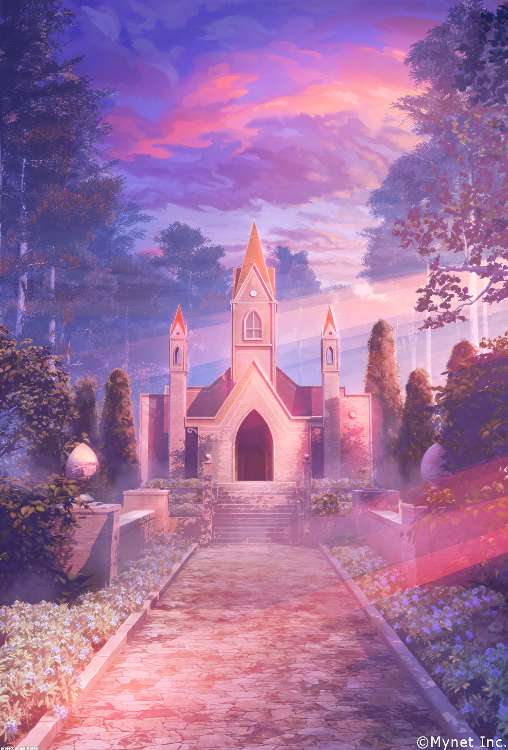 angelmaster, arsenixc, bush, church, clouds, cloudy_sky, commentary_request, door