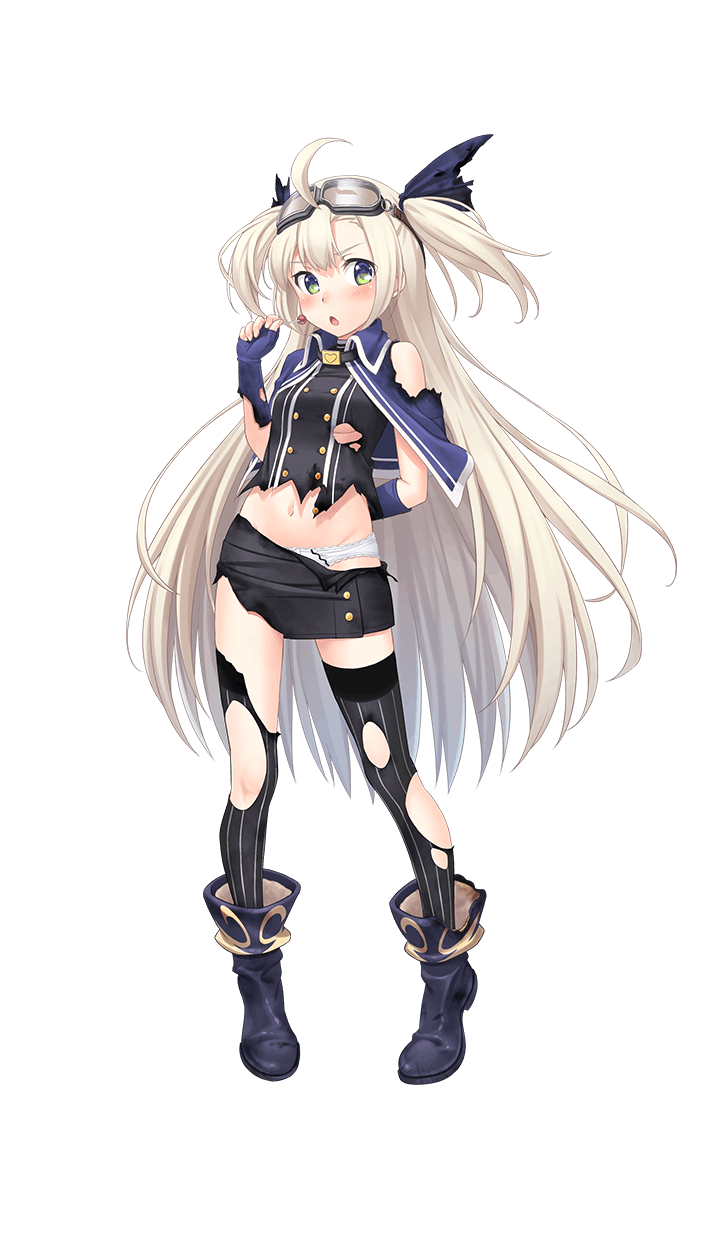 1girl, ahoge, black_legwear, blonde_hair, blue_boots, blue_capelet, blue_eyes, blue_gloves