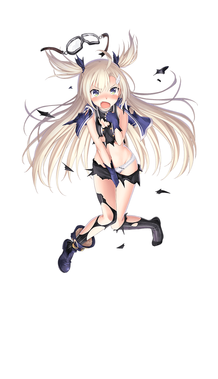 >:o, 1girl, :o, ahoge, between_legs, black_legwear, blonde_hair, blue_boots