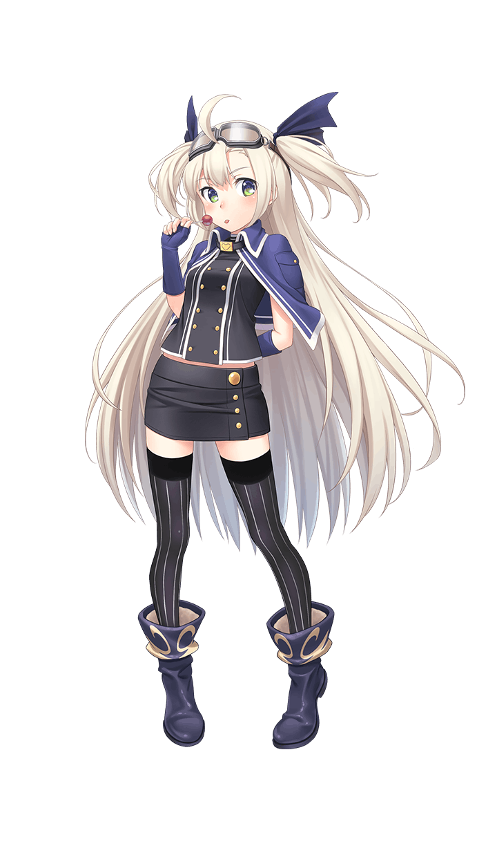 1girl, ahoge, black_legwear, blonde_hair, blue_boots, blue_capelet, blue_eyes, blue_gloves
