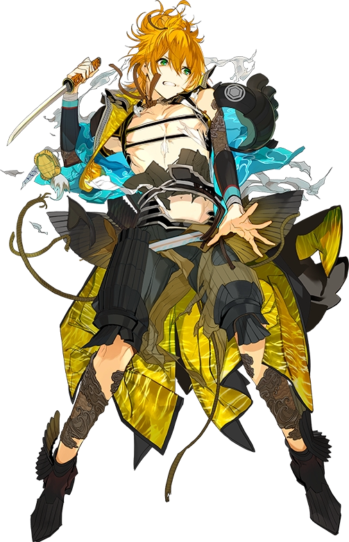 1boy, arai_teruko, armor, clenched_teeth, green_eyes, japanese_armor, japanese_clothes, kamekichi
