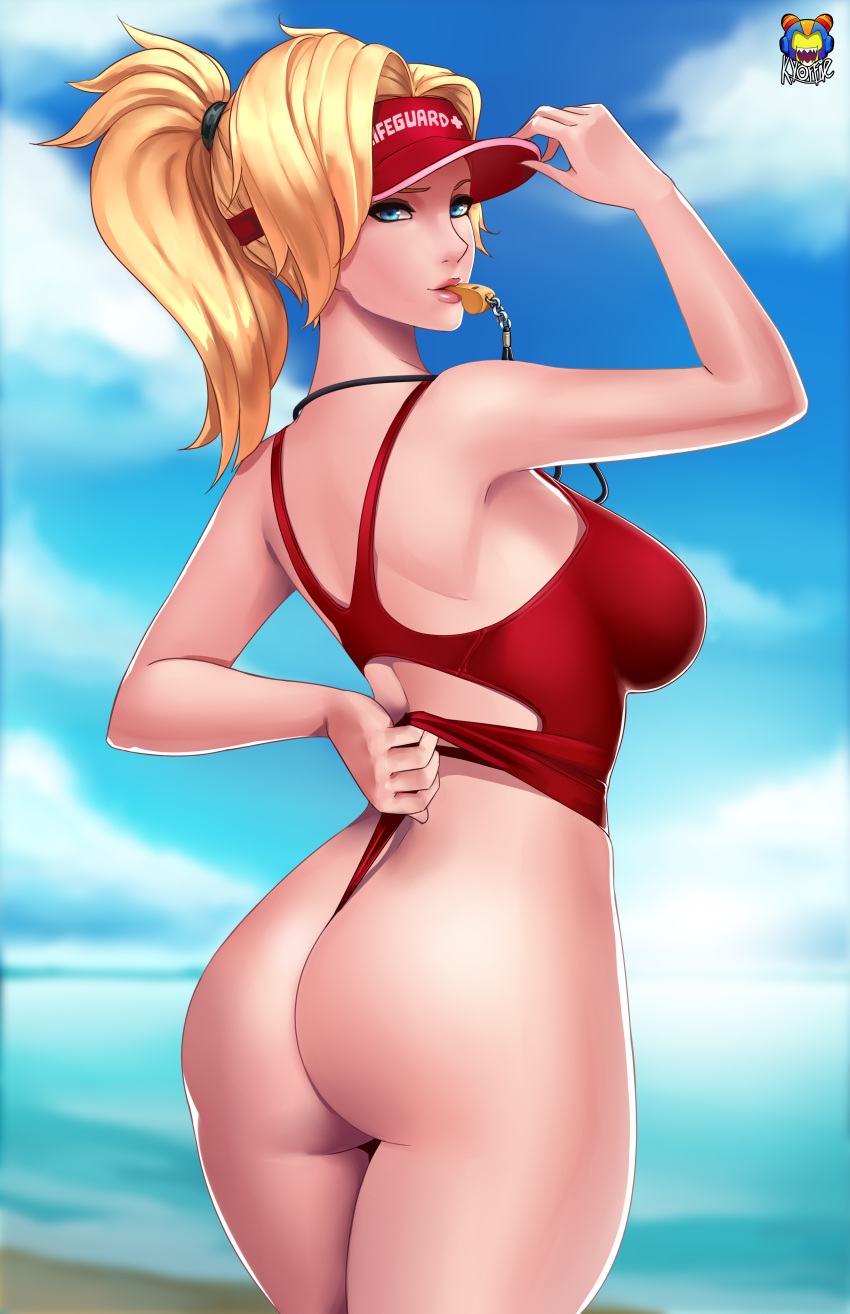 1girl, absurdres, arm_behind_back, artist_name, ass, back, bare_arms, bare_legs