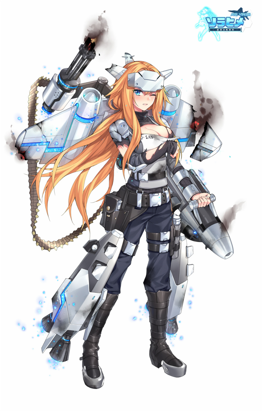 1girl, ace_virgin, aircraft, airplane, bangs, blue_eyes, blue_pants, blush