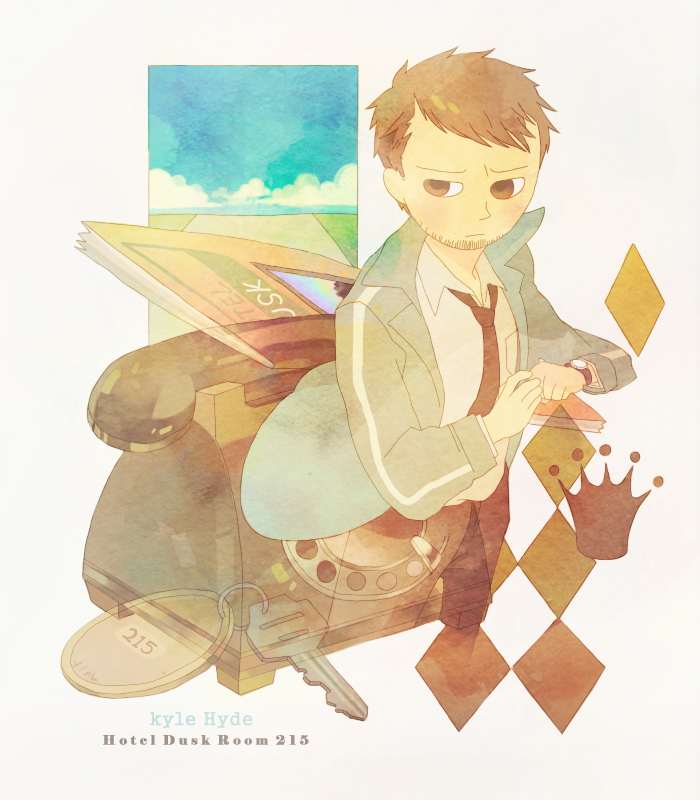 beard, binch, brown_hair, cing, hotel_dusk, kyle_hyde