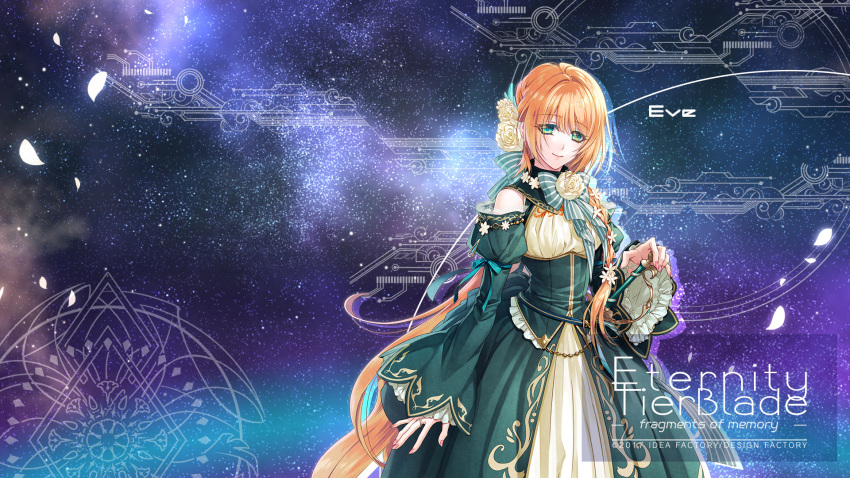 blonde_hair, eve_(yuukyuu_no_tierblade), green_eyes, kinami_yuki, yuukyuu_no_tierblade