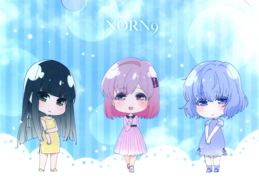 koharu_(norn9), kuga_mikoto, norn9, pink_eyes, pink_hair, shiranui_nanami, teita