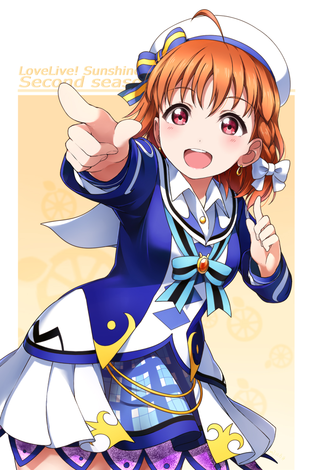 msile, orange_hair, red_eyes, short_hair, solo, tagme, takami_chika