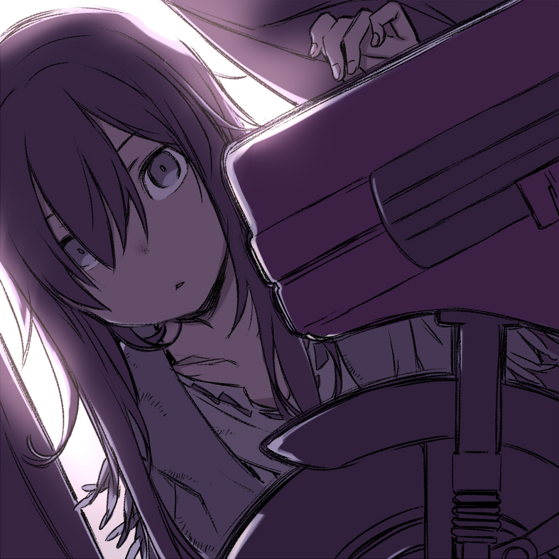 1girl, backlighting, bangs, curtains, hair_between_eyes, hand_up, kino_no_tabi, kuroboshi_kouhaku