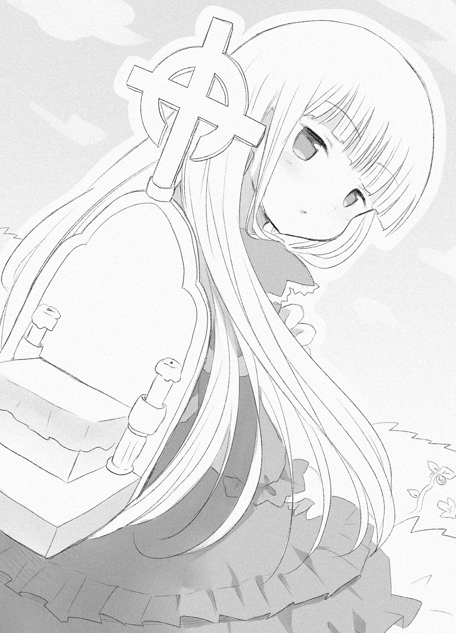 1girl, altar, candle, dress, dutch_angle, highres, hoge_kinoko, juju_coo_shnamur
