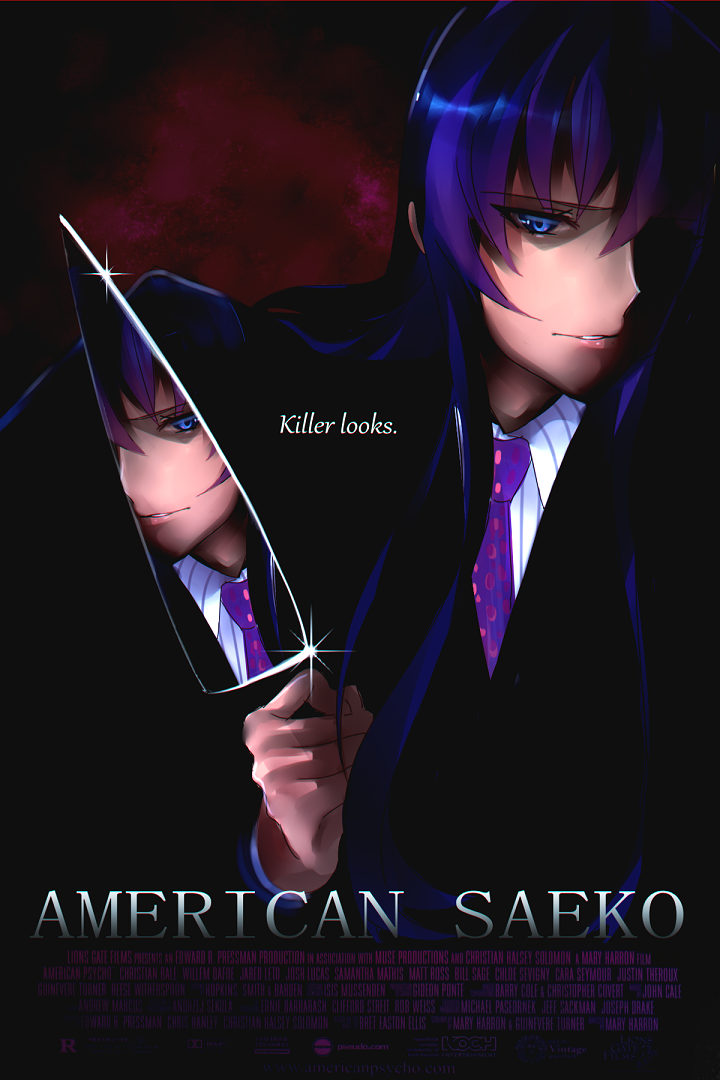1girl, american_psycho, blue_eyes, busujima_saeko, drawfag, error, glint, highschool_of_the_dead
