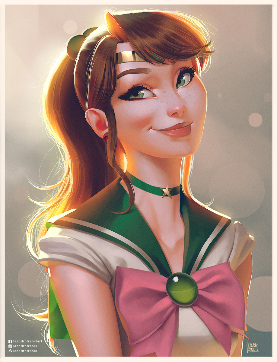 1girl, artist_name, artstation_username, bishoujo_senshi_sailor_moon, blouse, bow, bowtie, brown_hair