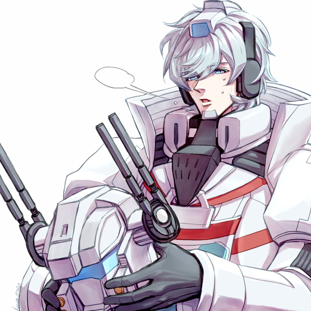 1boy, autobot, blue_eyes, eyebrows_visible_through_hair, forrd0101, gloves, headgear, headwear_removed
